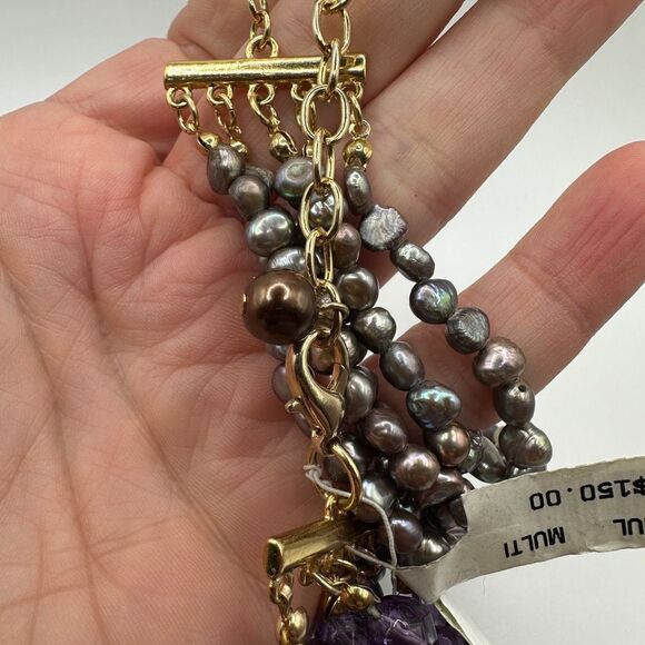 WITH TAG Sequin multi-strand beaded necklace with pearls! - Picture 13 of 16